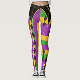 Legging Colorida Harlequin Mardi Gras Color Argyle Stripe