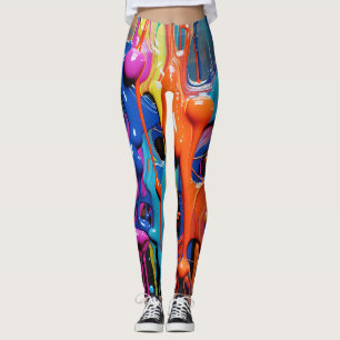Legging Colorido Abstrato Paint Drips (17)