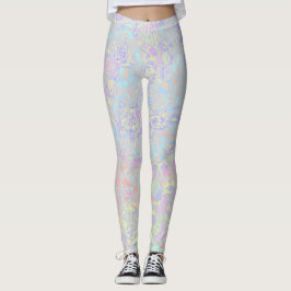 Legging Colorido Arco-Íris Trippy Acid Trip Pastel Swirly