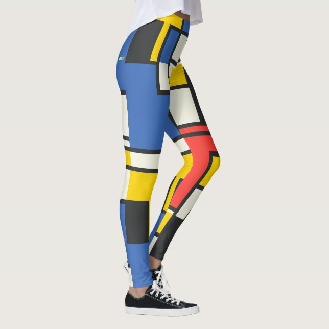 Legging Colorido Estilo Mondrian Design Geométrico (Direita)