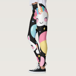 Legging colorido padrão de balão de arco-íris de Unicórnio