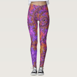 Legging Colorido Vibrante Espiralado Fractal Funky Trippy