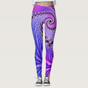 Legging Colorido Vibrante Tom de Joia Funky Espiral Fracta