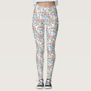 Legging Coloridos buquês de flores retrô sobre branco 