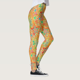 Legging Colorir padrão de gradação de estrelas sem problem