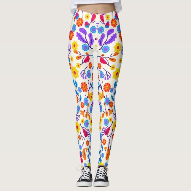 Legging Colourful Exotic Floral Pattern-23146 (Frente)
