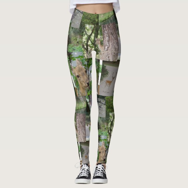 Legging com Estampa de Veado Falhado (Frente)