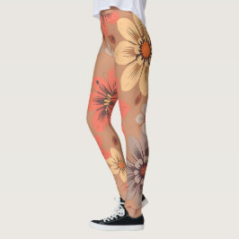 Legging com Padrão Floral Quente