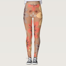 Legging com Padrão Floral Quente