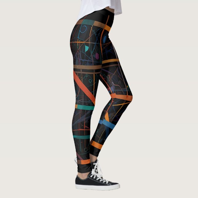 Legging Combinação de Abstrato de Linha Aztec & Zodiac (Direita)