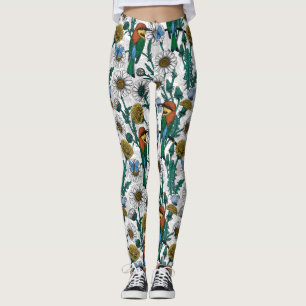 Legging Comedores de abelhas, borboletas azuis e margarida