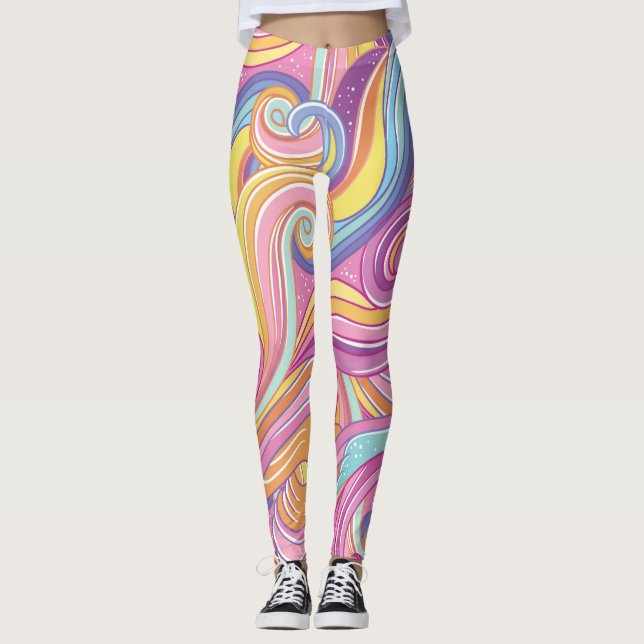 Legging Cometa Arco-Íris: Céu Sonho Mágico. (Frente)