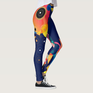 Legging Composição artística geométrica colorida moderna