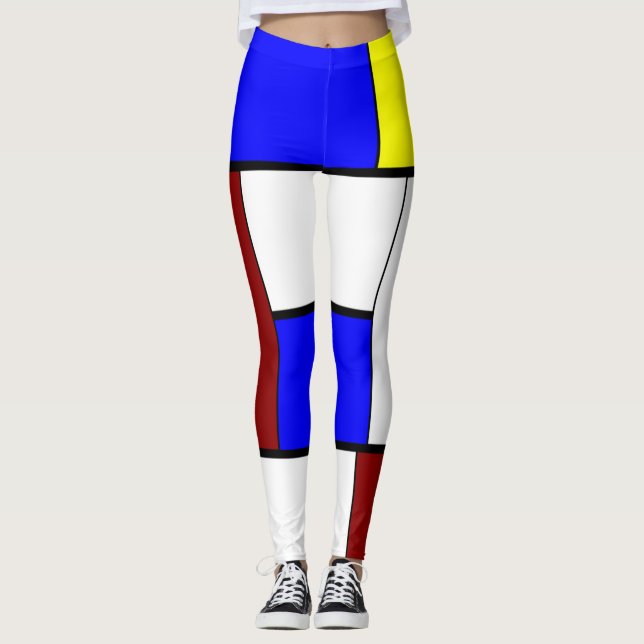 Legging Composição Colorida Mondrian Estilado (Frente)