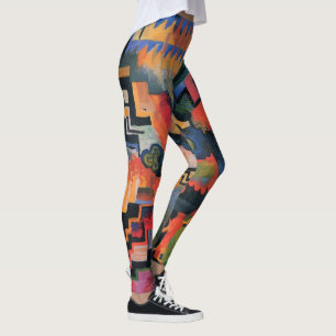 Legging Composição Colorida por August Macke, Arte Antiga