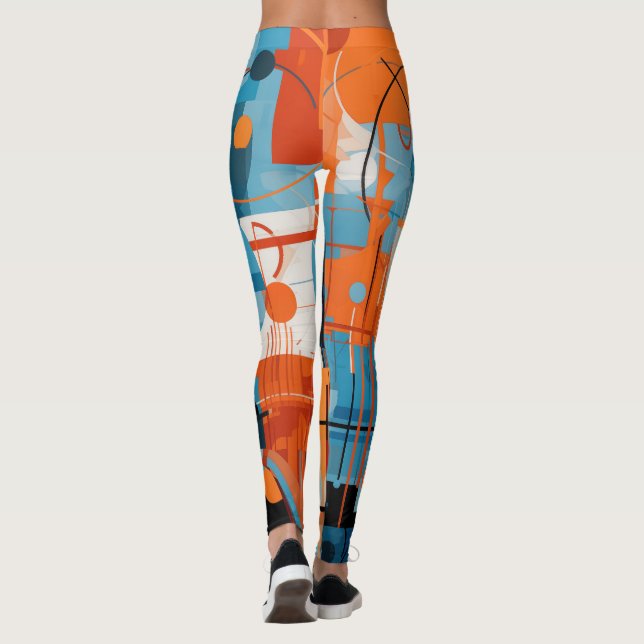 Legging composição de formas geométricas de abstrato (Verso)