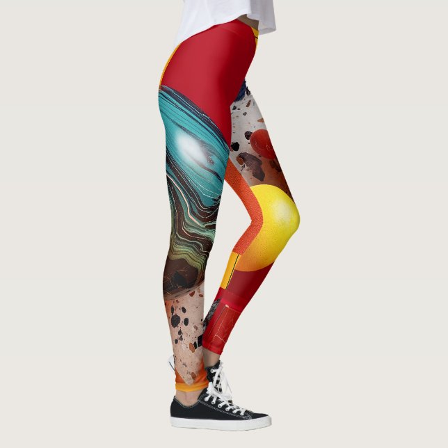 Legging Composição geométrica abstrata colorida (Direita)