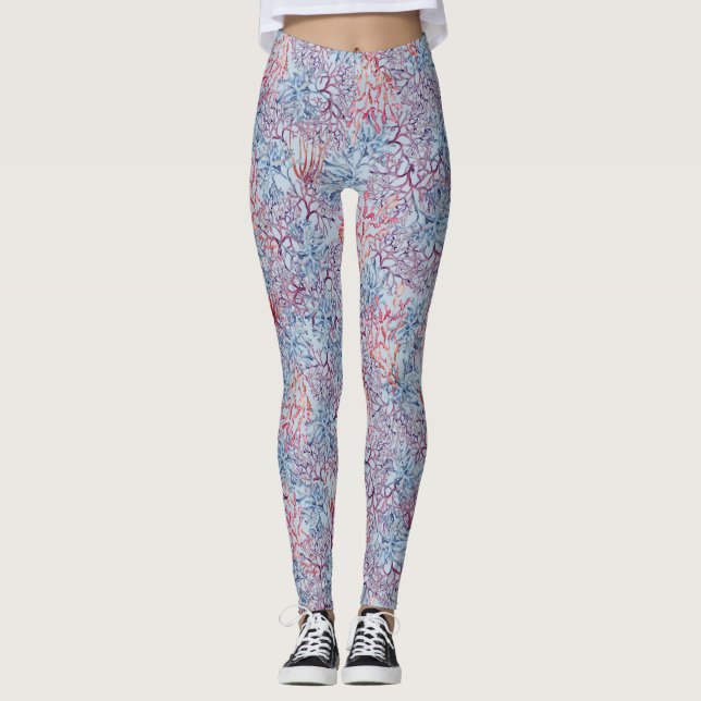 Legging Composição Subaquática em Aquarela Série Design 5 (Frente)