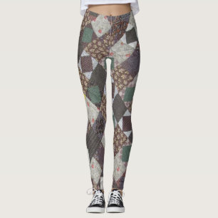 Legging Comprimido De Diamante Escuro Do Sistema De Patche