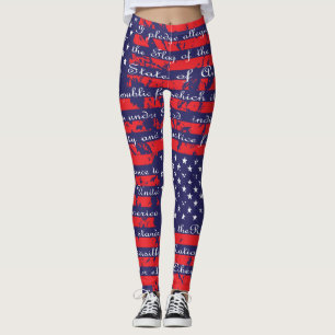 Legging Compromisso de Lealdade EUA Flag