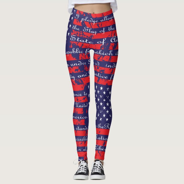 Legging Compromisso de Lealdade EUA Flag (Frente)