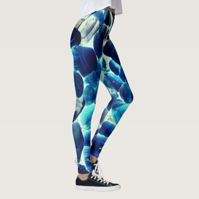 Legging Concha de ostras marítimas, cores mudadas de azul  (Direita)