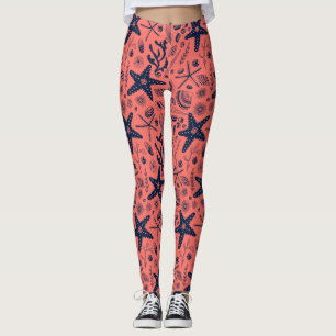 Legging Conchas marinhas que vivem fundo de coral