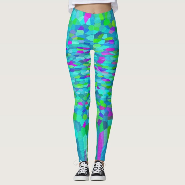 Legging Confetes Azuis Franja (Frente)