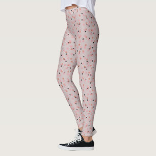 Legging Confetes retrô de meados do século em cor-de-rosa