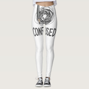 Legging Confuso - Lápis Minimalista e Design de Arte Escri