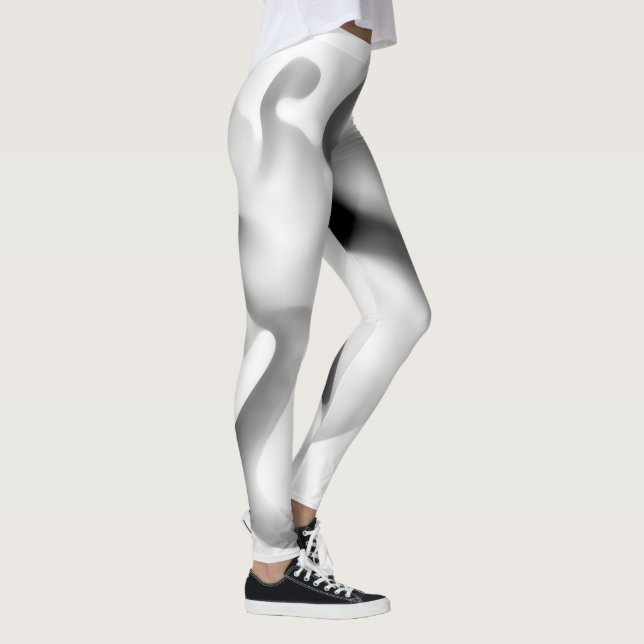 Legging Congelado: Cinza Abstrato, branco e preto (Direita)