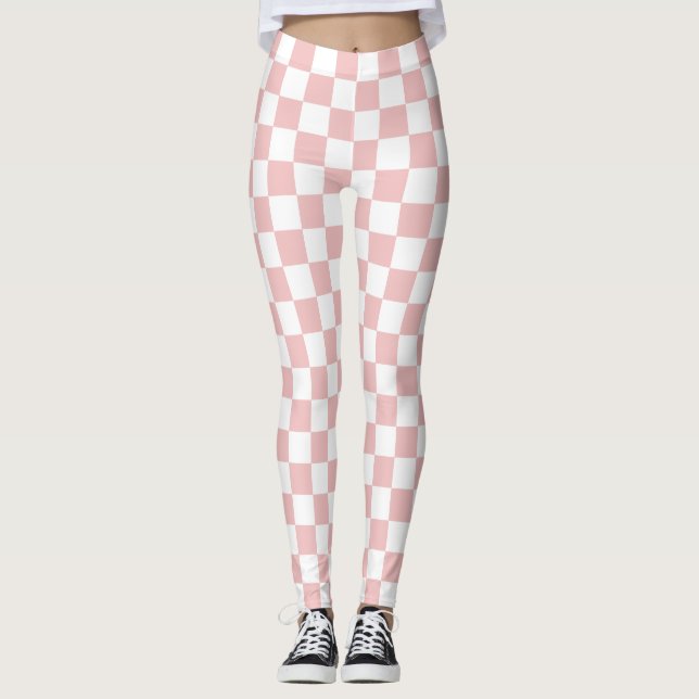 Legging Conjunto Bebê Xadrez Rosa (Frente)