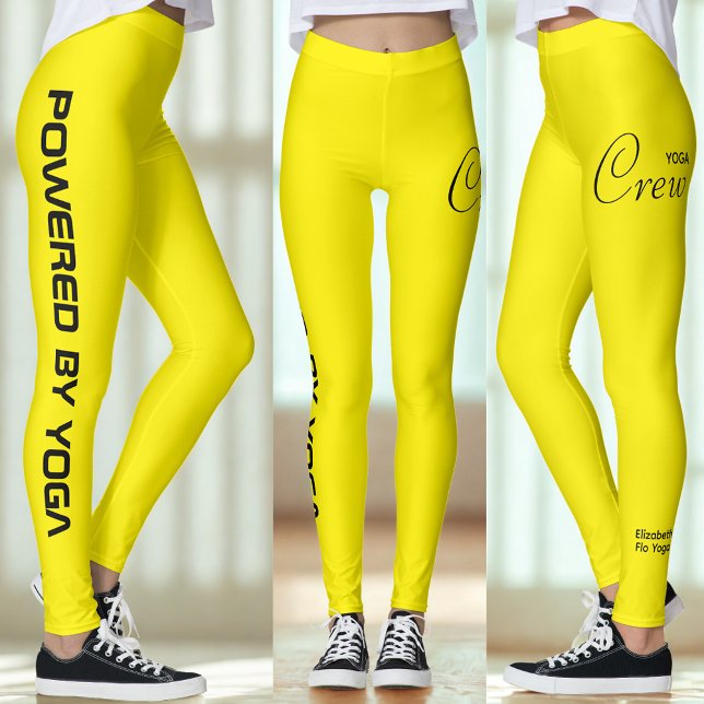 Legging Conjunto de Ioga de Impressão Personalizada Crew A (Yellow yoga leggings.)
