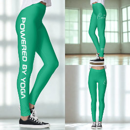 Legging Conjunto de ioga de impressão personalizada verde 