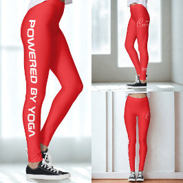 Legging Conjunto de ioga de impressão personalizada Vermel