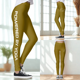 Legging Conjunto de ioga estampado amarelo marrom