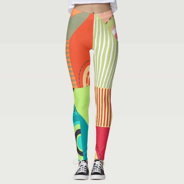 Legging Conjunto de Ornamentos: Elementos de Design de Fun (Frente)
