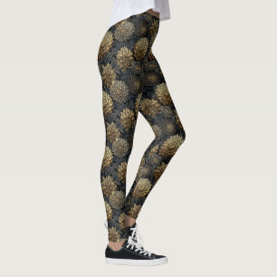 Legging Conjuntos de Presentes Estéticos de Dálias Golden