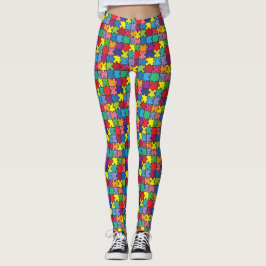 Legging Consciência colorida do autismo da parte do