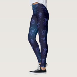 Legging Constelação de Astrologia Padrão Espacial das E