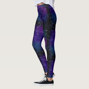 Legging Constelação de Astrologia Padrão Espacial das Estr