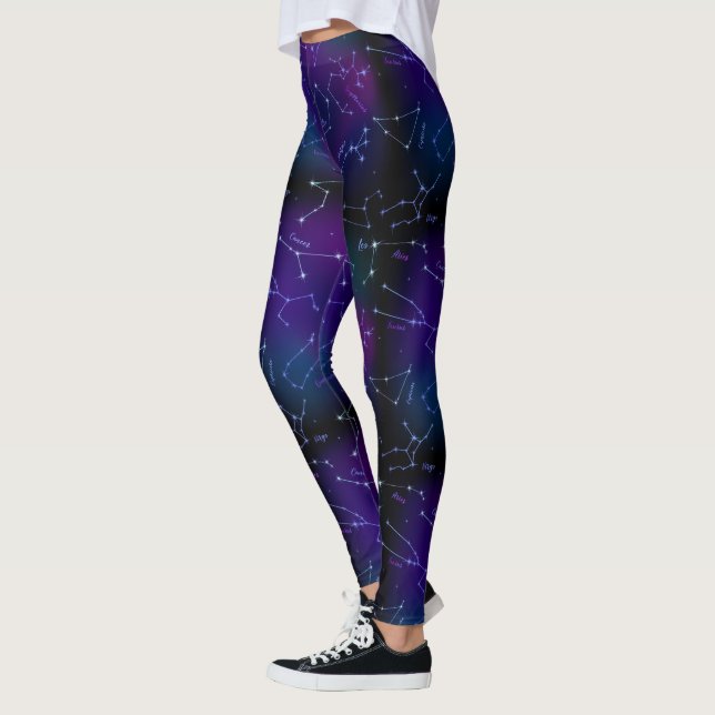 Legging Constelação de Astrologia Padrão Espacial das Estr (Esquerda)