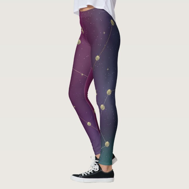 Legging Constelação de Galáxia Escura Falso Ouro (Esquerda)