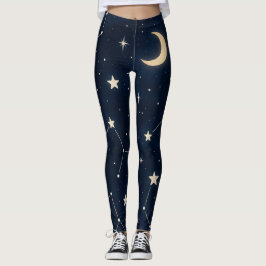 Legging Constelação de Starry Sky - Padrão noturno celesti