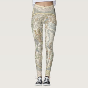 Legging Constelação de Zodiac do Mapa Celestial das Estrel