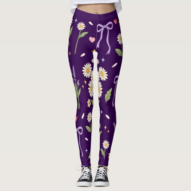 Legging Coquette Daisy e Lavanda  (Frente)