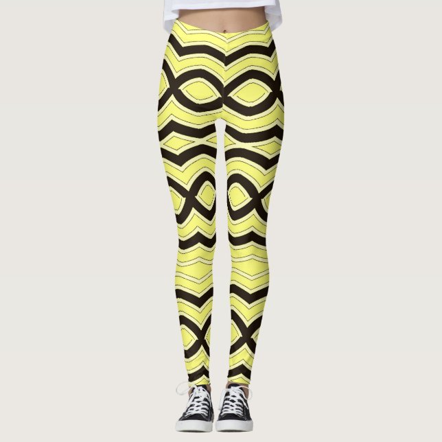 Legging Cor amarela "Ratti_Creative_Arts" totalmente Impre (Frente)