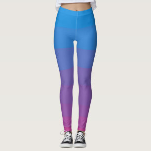 Legging Cor azul e púrpura púrpura pintas Pincéis