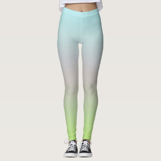 Legging Cor Brilhante Pastel Gradiente Azul Cor-de-Rosa Ve