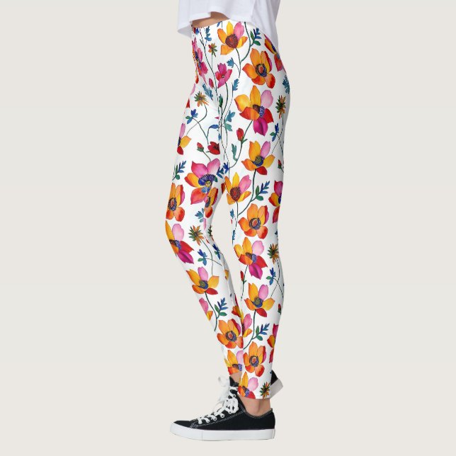 Legging Cor da água Bonito, rosa e amarelo, floral (Esquerda)